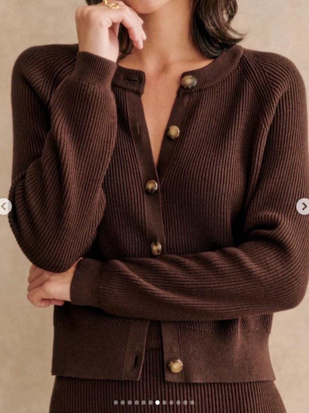 Sezane Sonnie Cardigan Chocolate XS